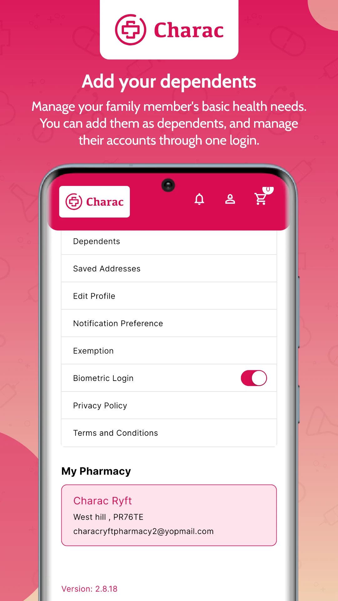 Charac - The Pharmacy App screenshot